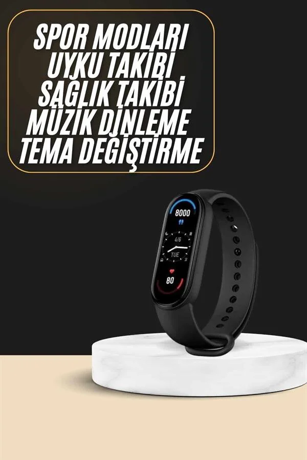 Akıllı Bileklik Kalp Takibi Spor Uyarısı Android iOS Bildirimli Sağlık Monitörü