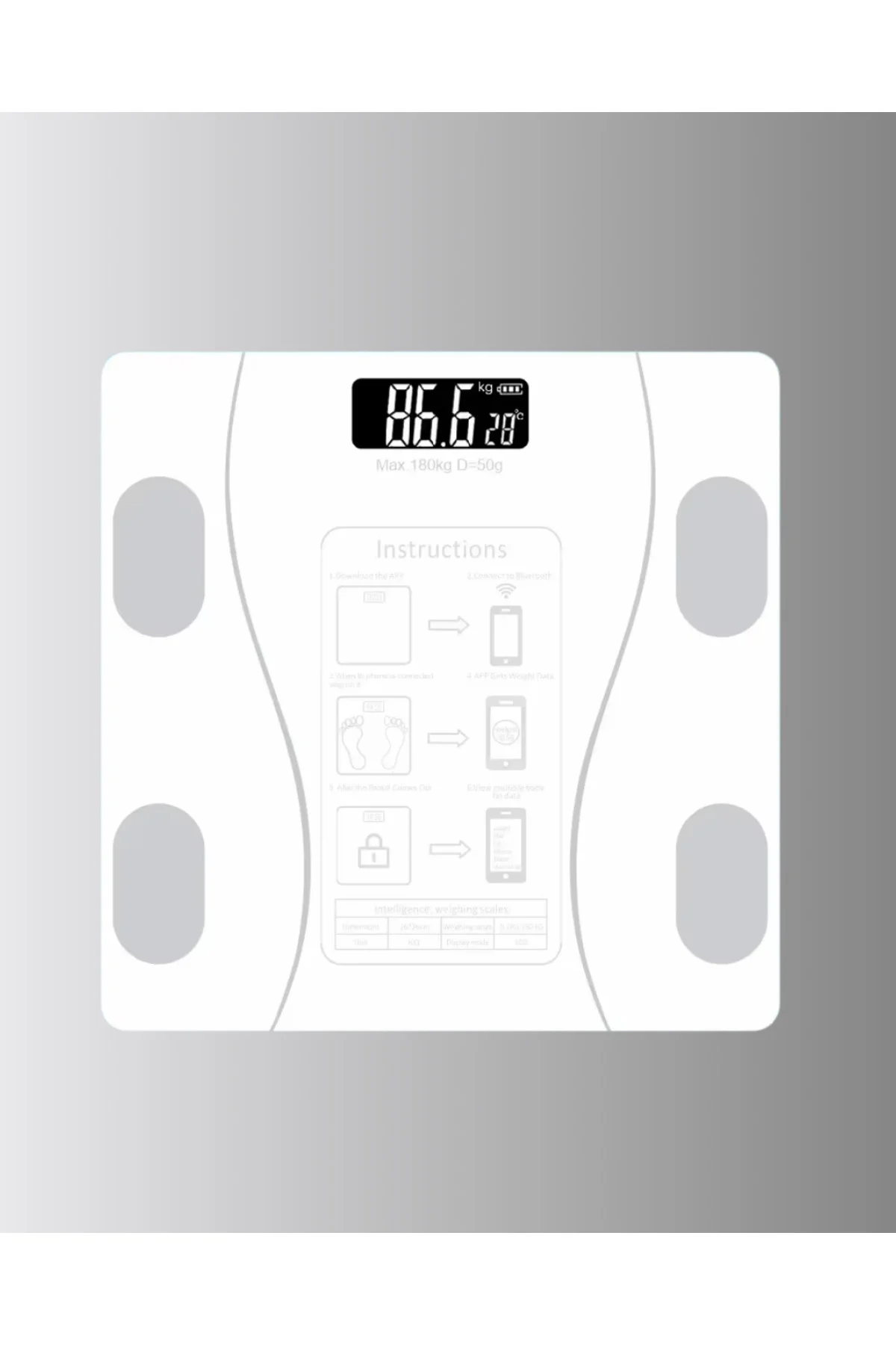 Akıllı Bluetooth Tartı – 8 Farklı Ölçüm Verisi, Otomatik Kişi Tan