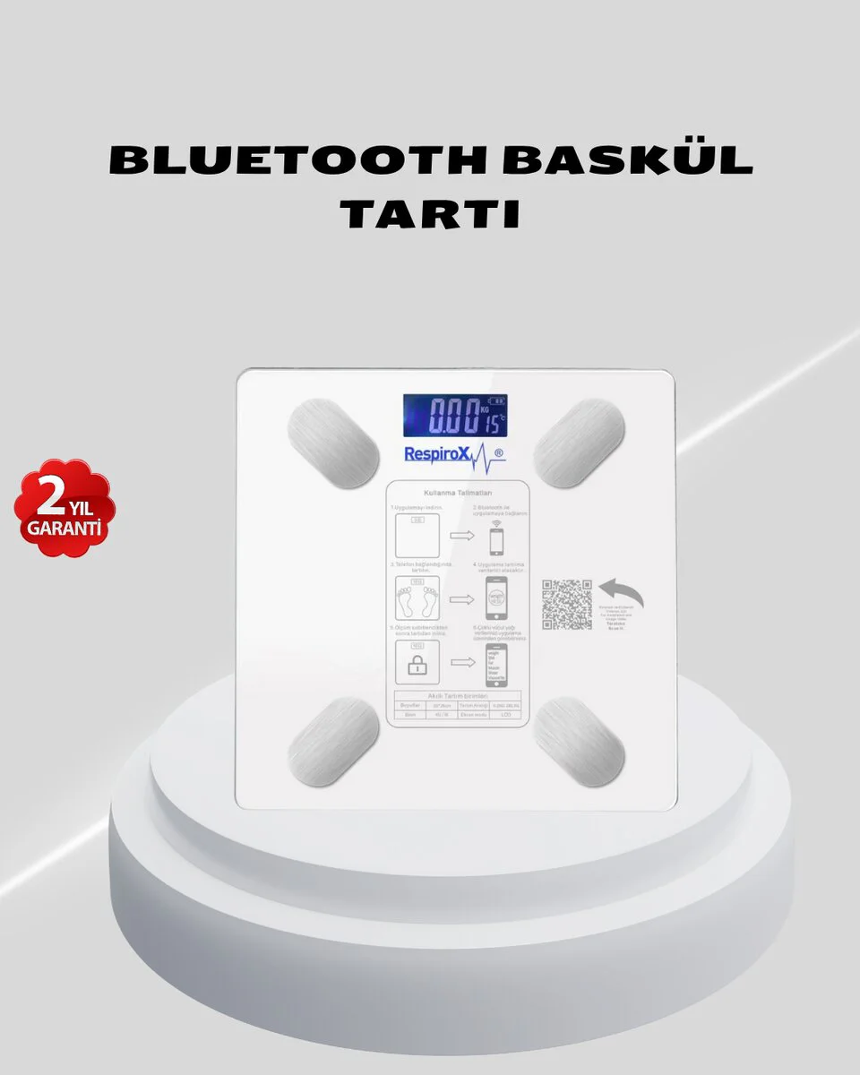 Akıllı Bluetooth Tartı - 8 Farklı Ölçüm Verisi ve Otomatik Kişi Tanıma ile Sağlık Takibi