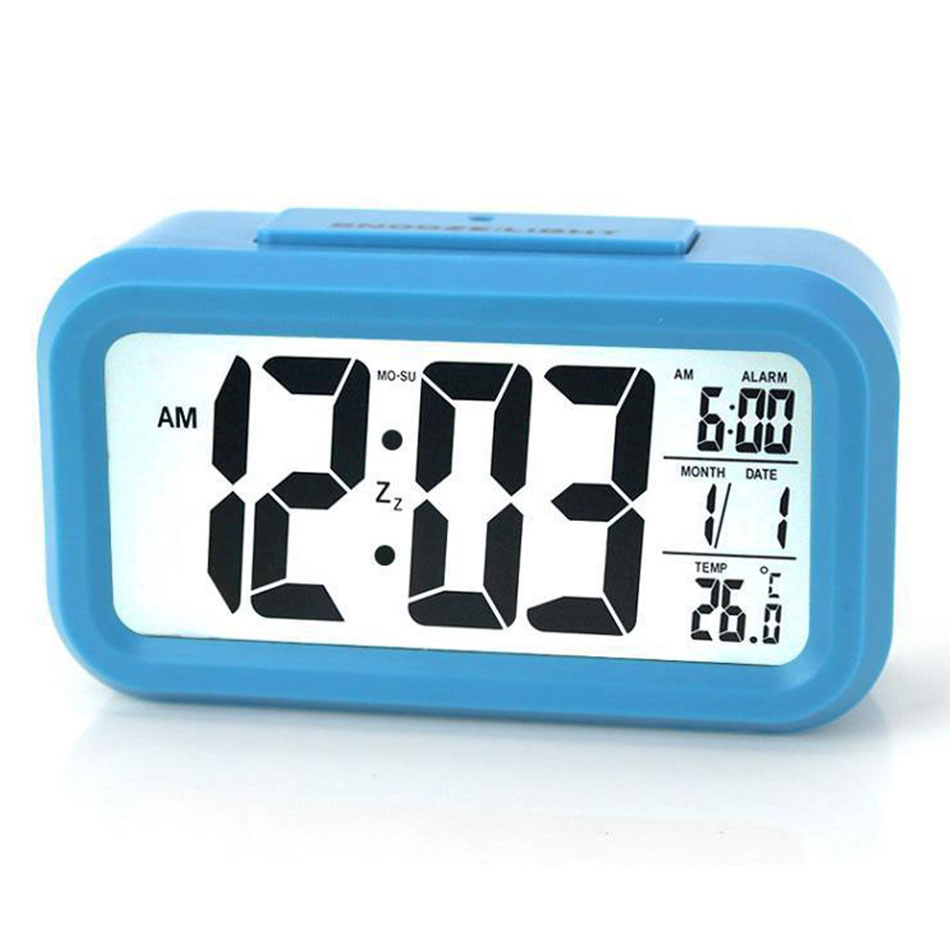 Akıllı Dijital Masa Saati Alarmlı Karanlık Sensörlü Fotoselli Mav