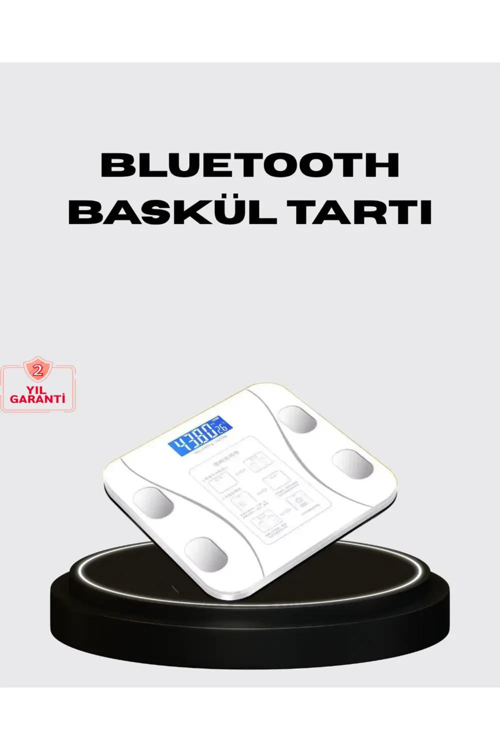 Akıllı Dijital Baskül – Bluetooth Bağlantılı, 8 Ölçüm Verili, Akı