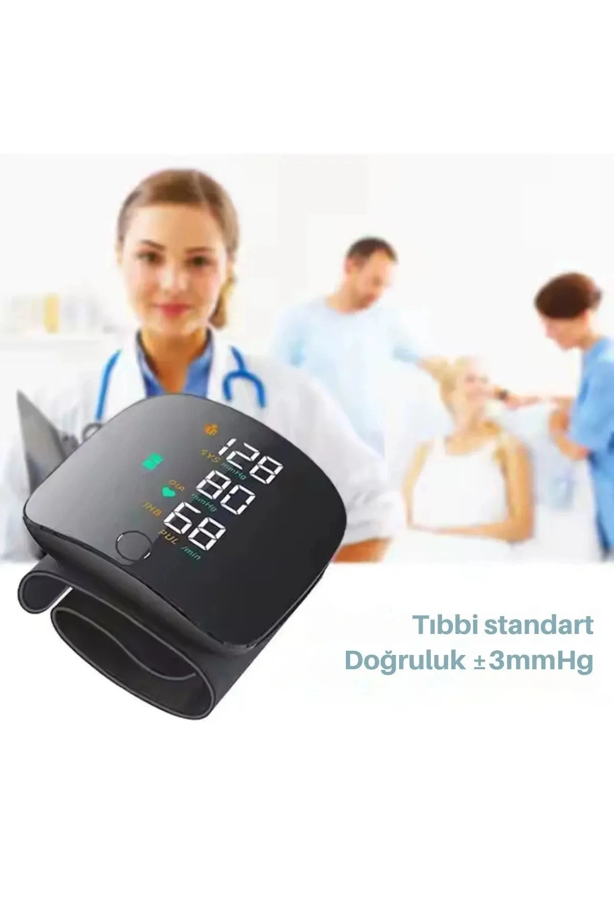 Akıllı Dijital Sesli Türkçe Konuşan Koldan Tam Otomatik Hassas Tansiyon Nabız Ölçme Aleti LCD Ekran