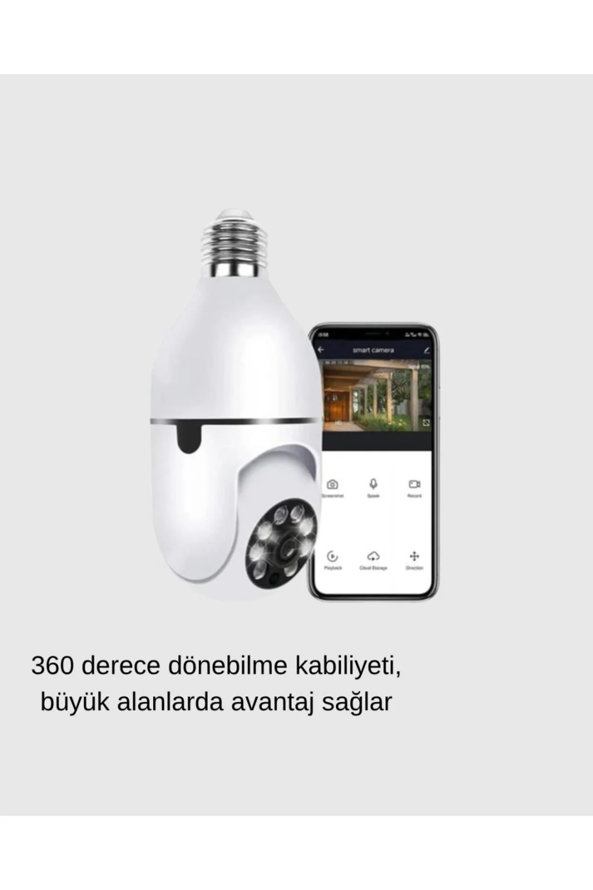 Akıllı Duylu 360° Güvenlik Kamerası – PTZ Özellikli, Uzaktan Kontrollü Akıllı Kamera