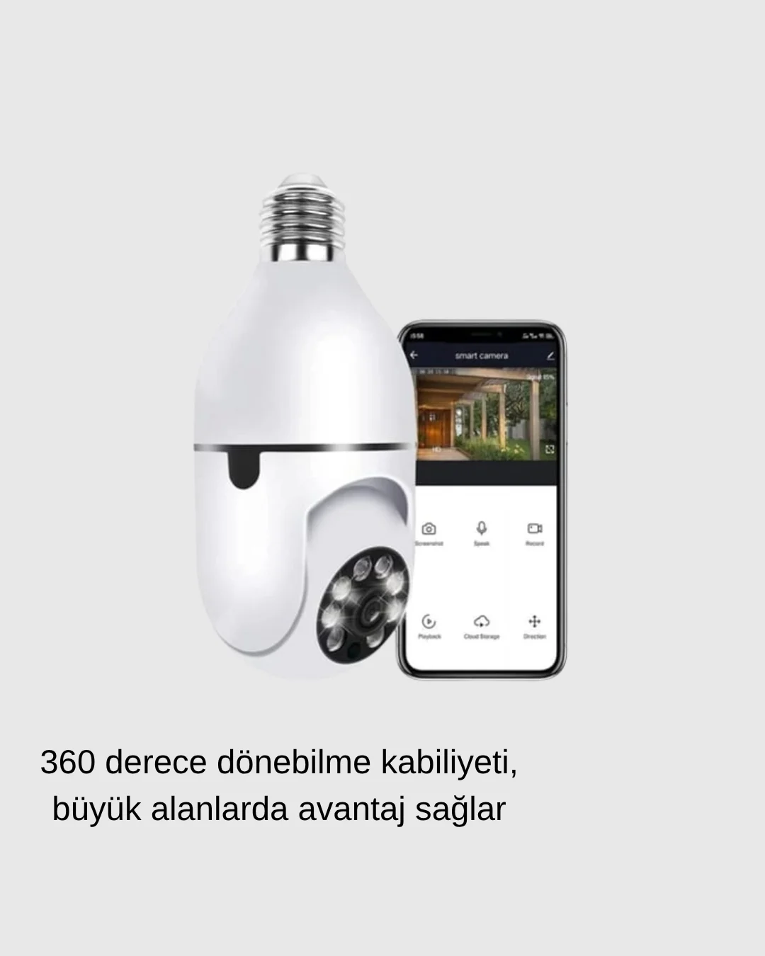 Akıllı Duylu 360° Güvenlik Kamerası – PTZ Özellikli, Uzaktan Kontrollü Akıllı Kamera Fiyatı, Yorumları ve Özellikleri