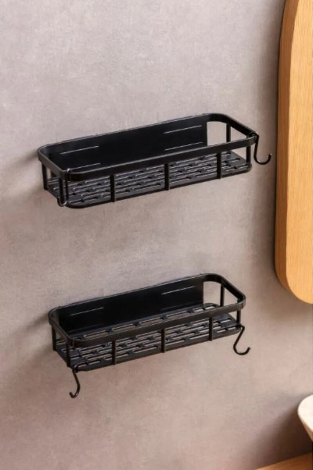 Akıllı Düzenleyici Raf 2’li Set 4 kancalı – Mutfak, Banyo ve Çok 
