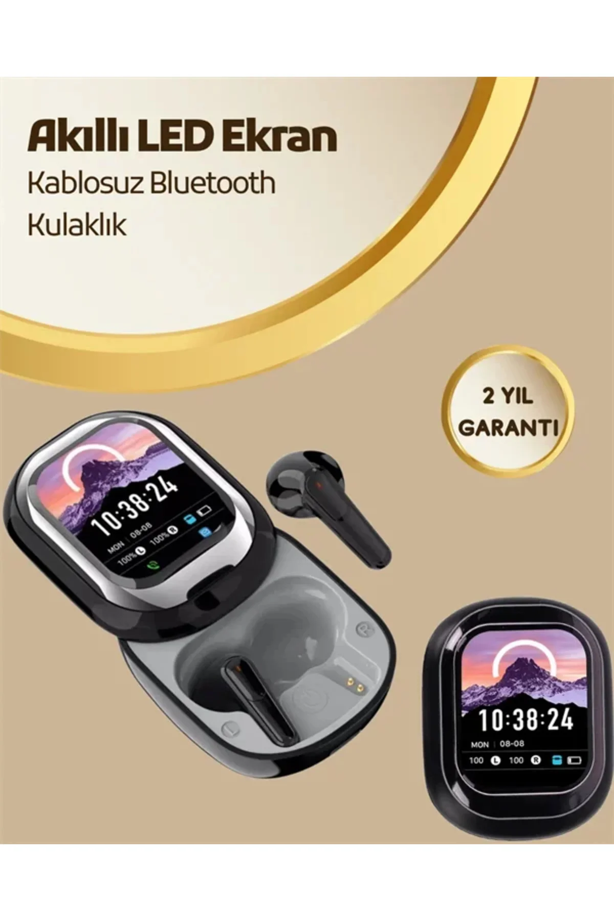 Akıllı Ekranlı Bluetooth 5.4 Kablosuz Kulaklık – Dokunmatik ve Şarj Kutulu Akıllı Ekranlı Bluetooth 5.4 Kablosuz Kulaklık – Dokunmatik ve Şarj Kutulu