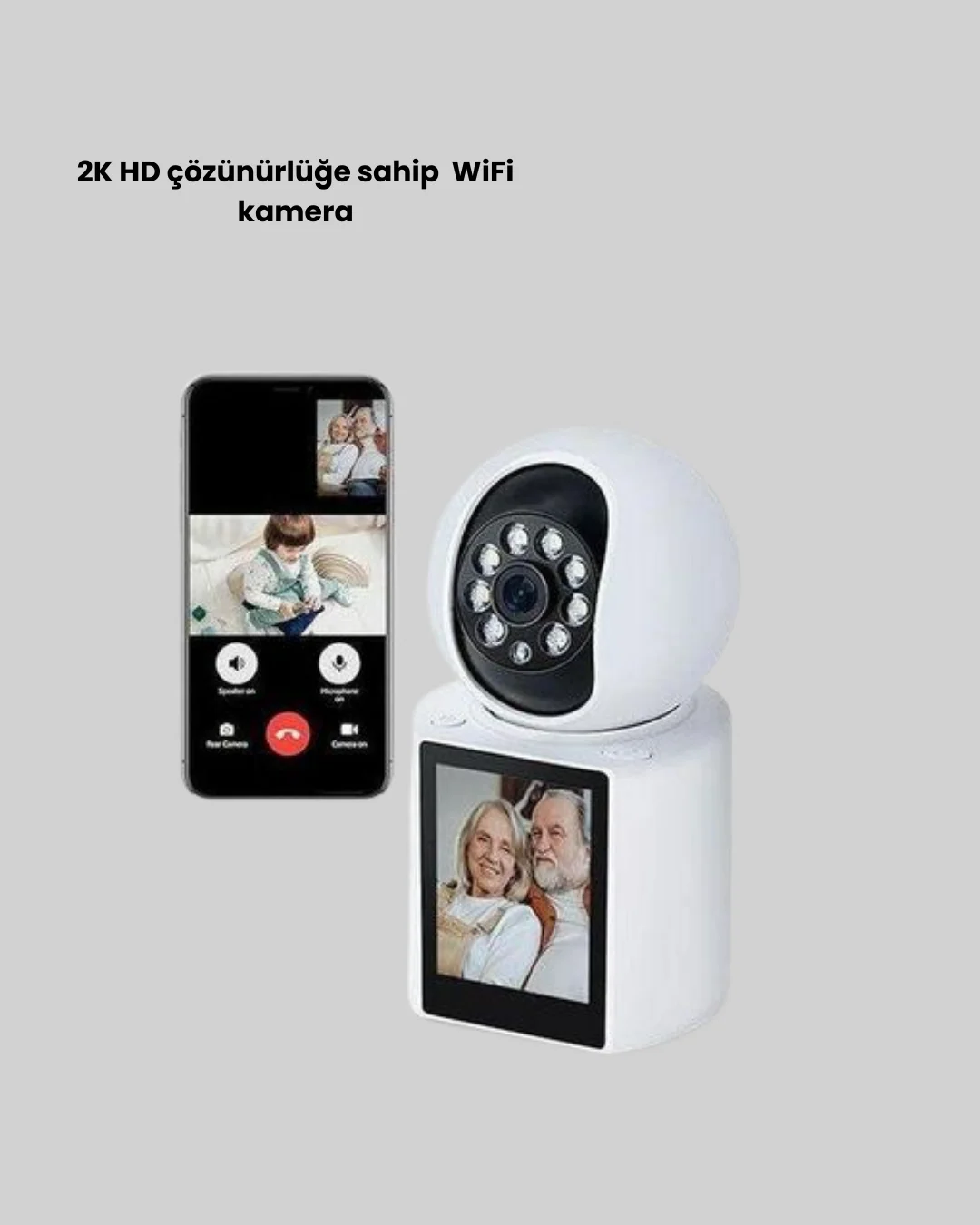 Akıllı Ev Güvenlik Kamerası 2K Ultra HD Hareket Algılama ve Çağrı
