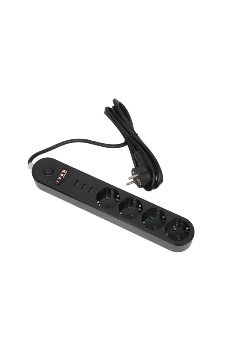 Akıllı Evinizin Vazgeçilmezi SiyahAç Kapa Tuşlu 4 Fiş 3 USB Portl