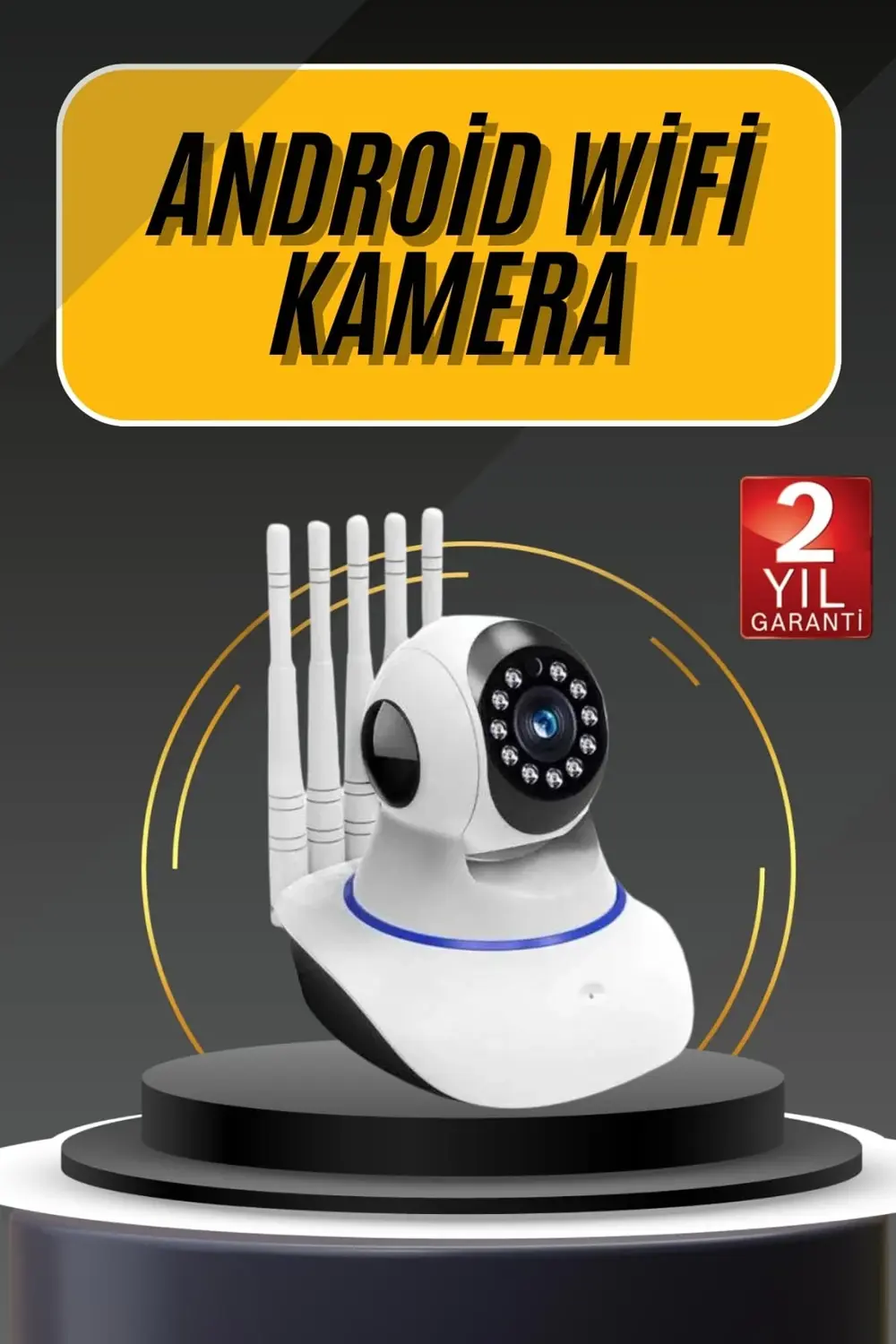 Akıllı Gece Görüşlü Sensörlü Wifi Kamera Telefondan Takip Edilebi