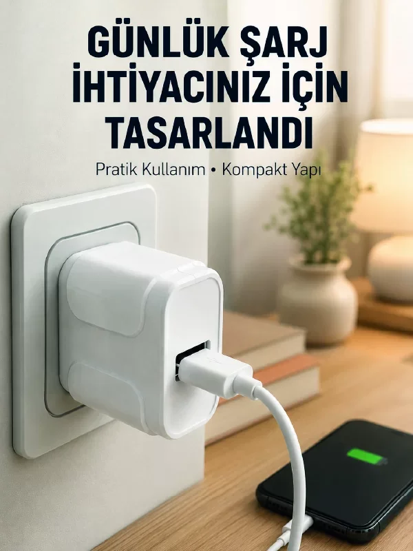 Akıllı Güvenlik Korumalı USB Şarj Başlığı 12W - Hızlı ve Stabil Şarj