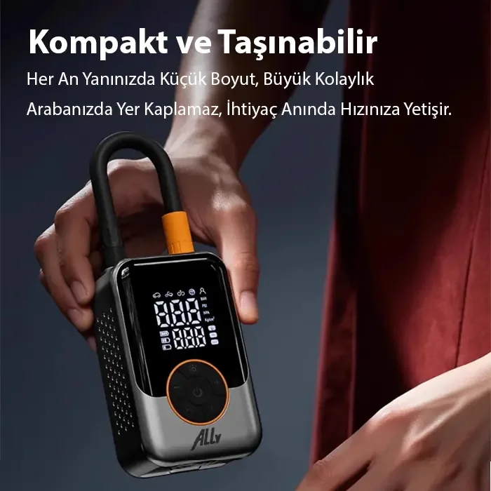 Akıllı Hava Kompresörü - Kablosuz Lastik Şişirici Mini Kompresör ve Araç Yedek Parçası