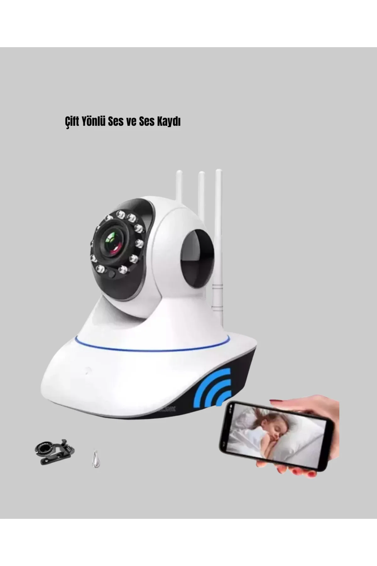 Akıllı IP Güvenlik Kamerası – 1080P HD, Gece Görüşlü, Hareket Algılamalı