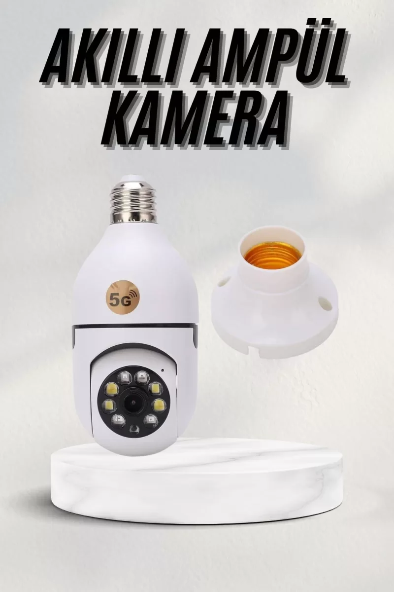 Akıllı Kamera Wifi Kamera Duylu Ampul Görünümlü 360 Derece Dönebilen Ev Kamerası - Lisinya