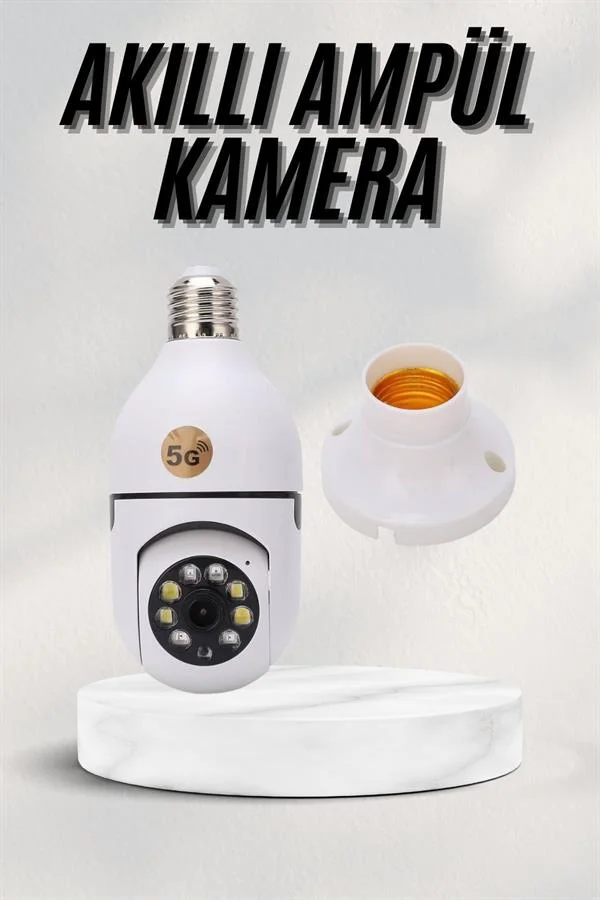 Akıllı Kamera Wifi Kamera Duylu Ampul Görünümlü 360 Derece Dönebilen Ev Kamerası - Lisinya