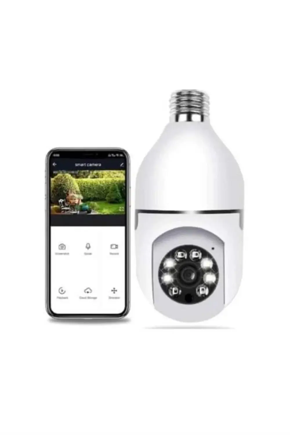 Akıllı Kamera Wifi Kamera Duylu Ampul Görünümlü 360 Derece Dönebi