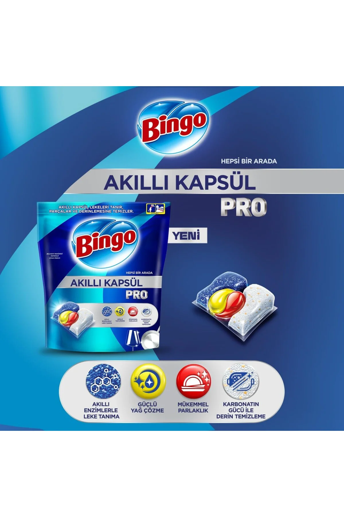 Akıllı Kapsül Pro Bulaşık Makinesi Deterjanı Tableti 50'li