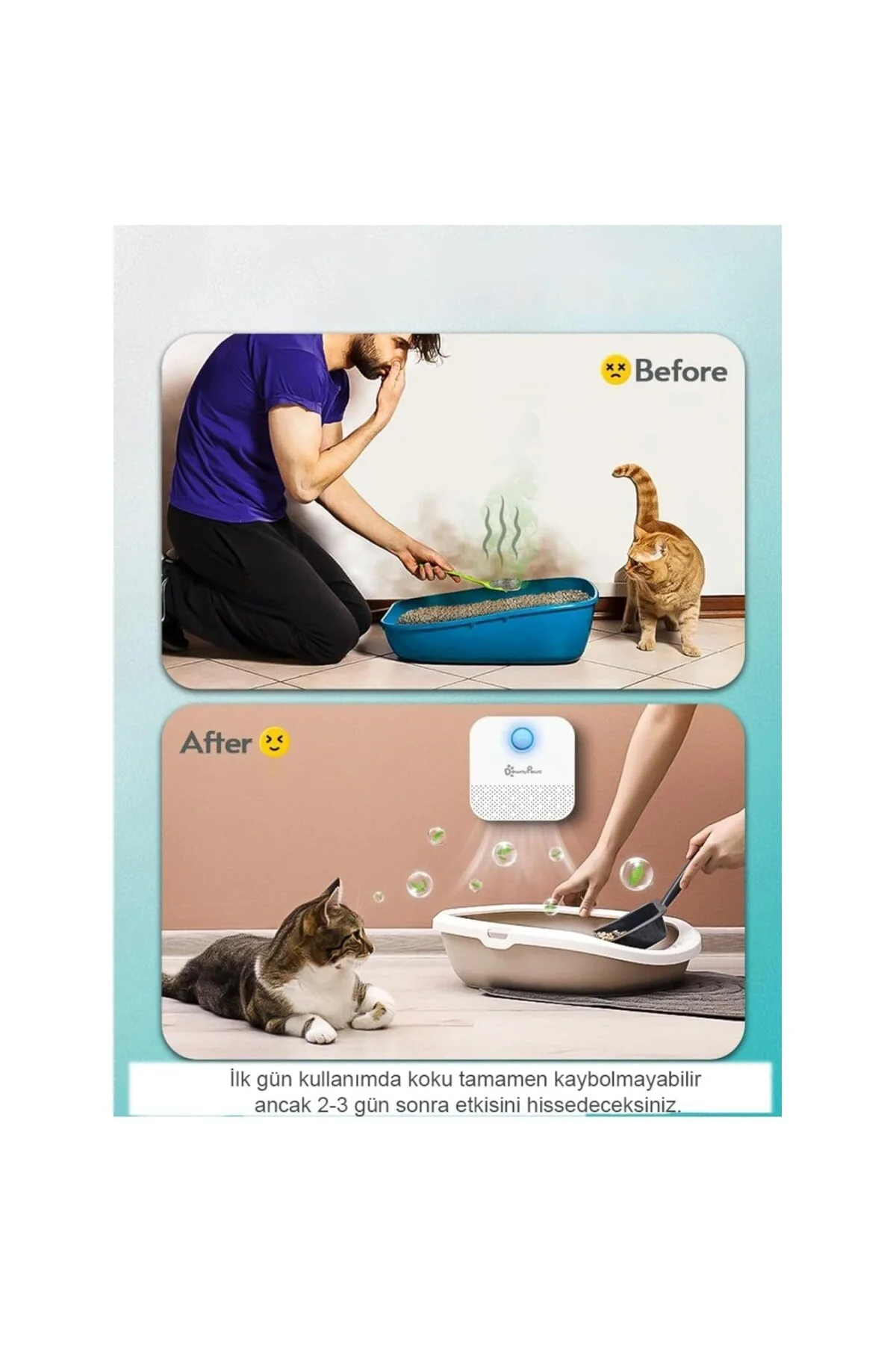 Akıllı Koku Giderici Kedi Tuvaleti Sterilizasyon Hava Temizleyici
