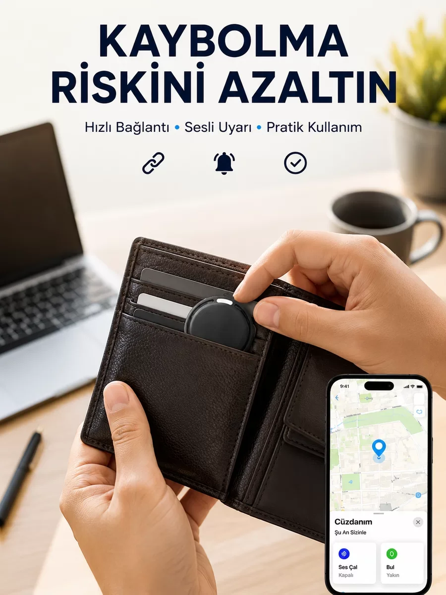 Akıllı Konum Bulucu AirTag Apple ve Android Uyumlu Takip Cihazı