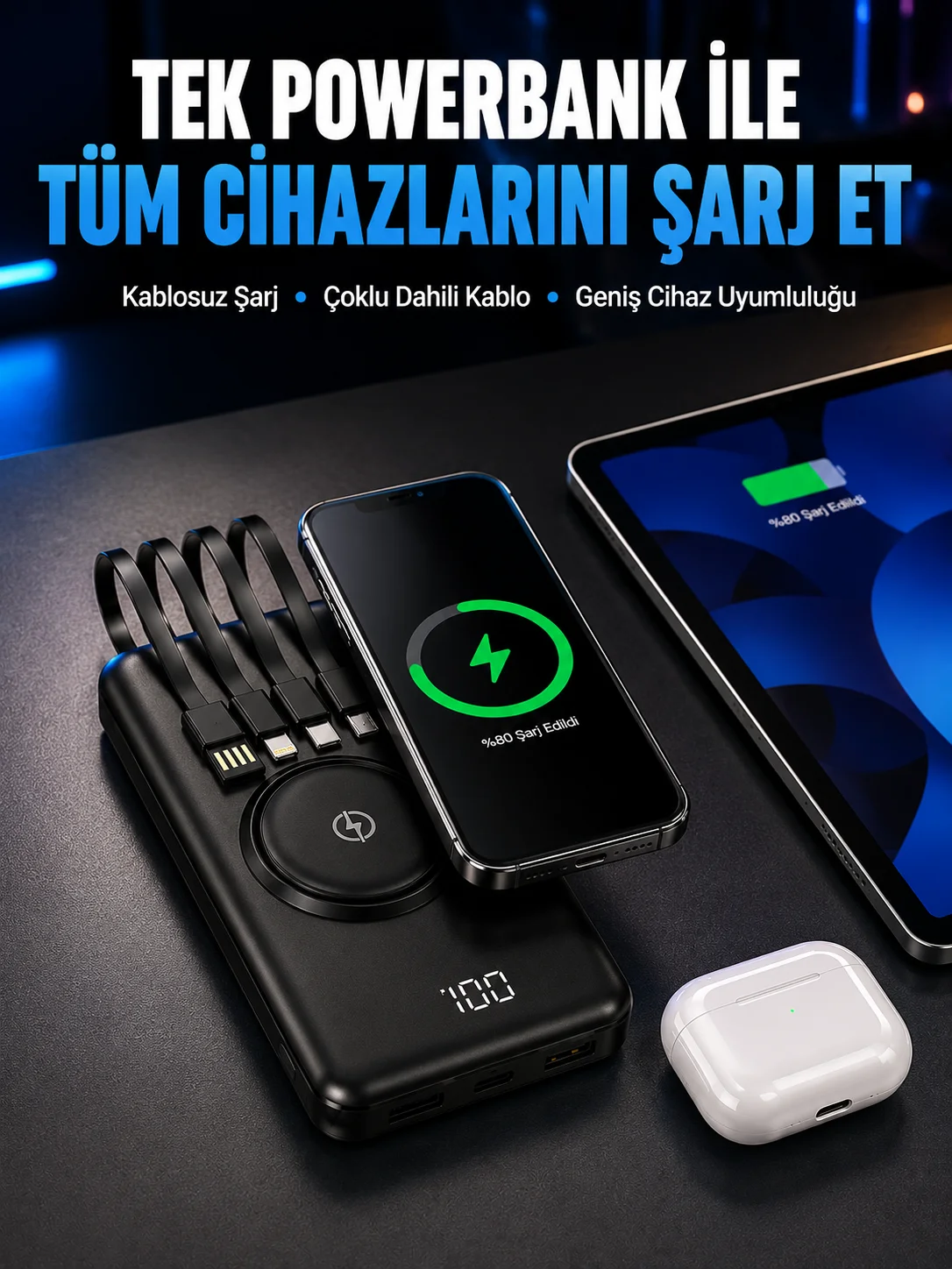 Akıllı Koruma Sistemli Powerbank – Hızlı, Güvenli ve Modern