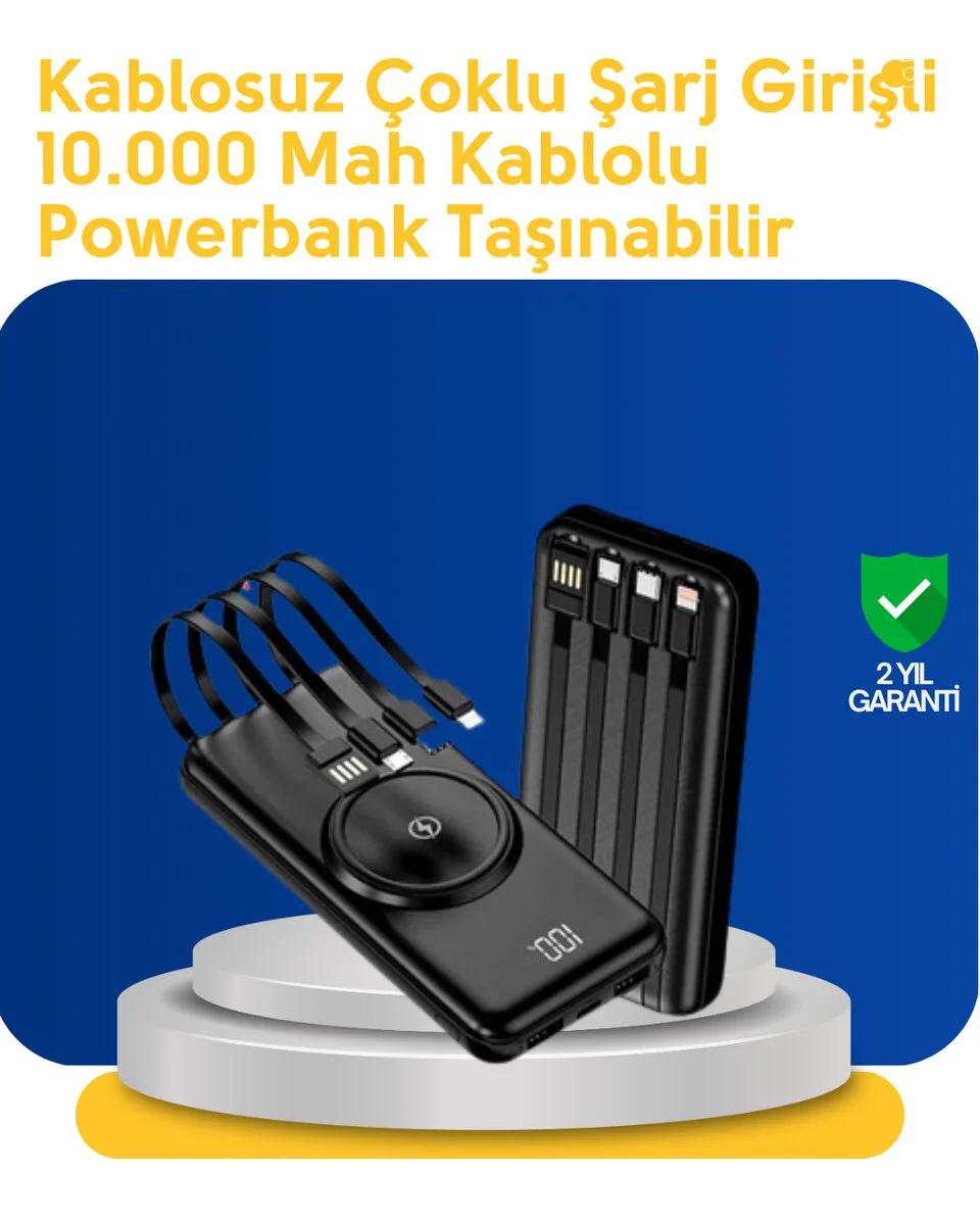 Akıllı Koruma Sistemli Güvenli Powerbank – Hızlı Şarj ve Kablosuz Yüklemeli