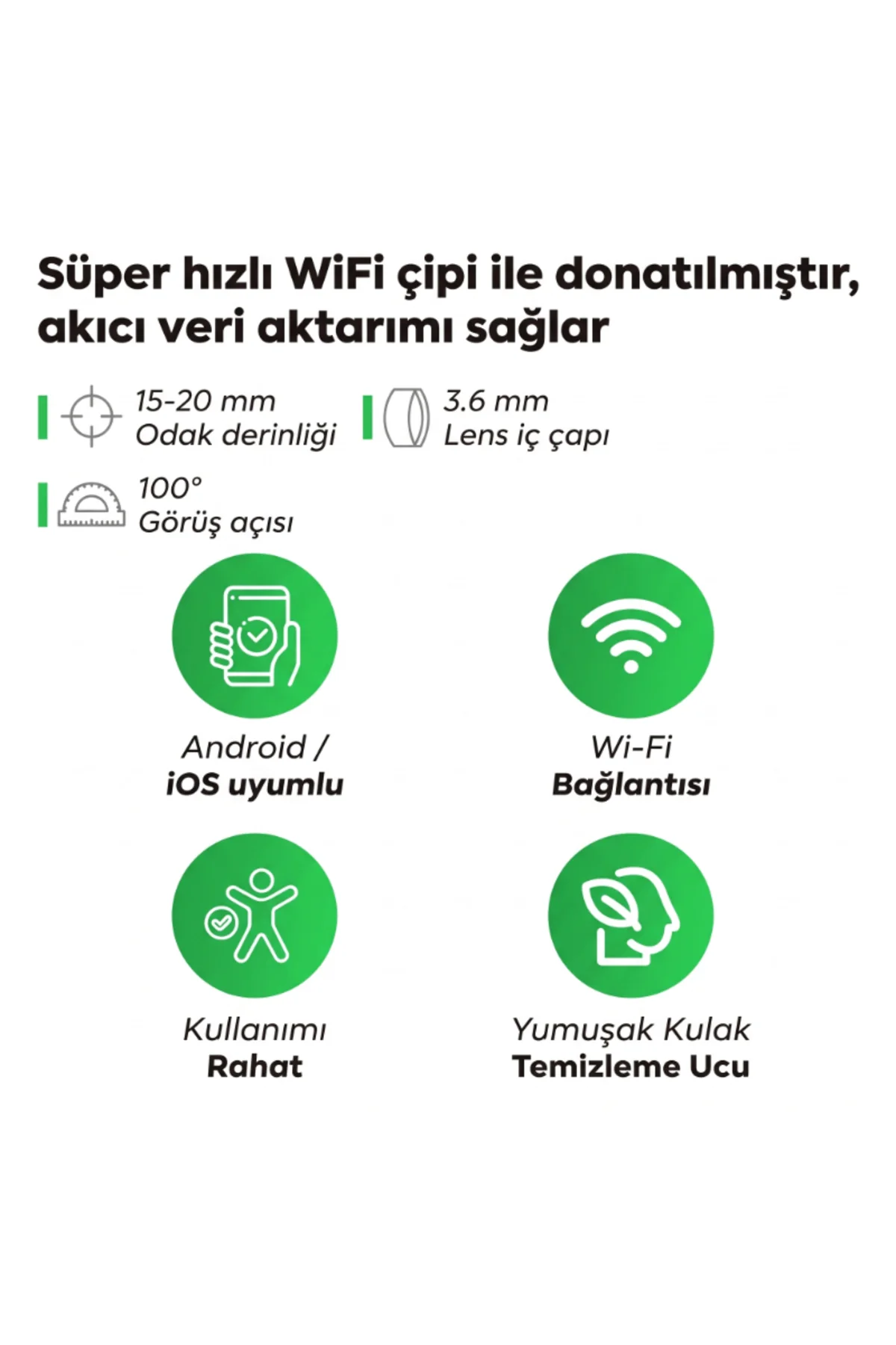 Akıllı Kulak Temizleme Cihazı - Kameralı - WiFi ve Mobil Uygulama Uyumlu - Görsel 3