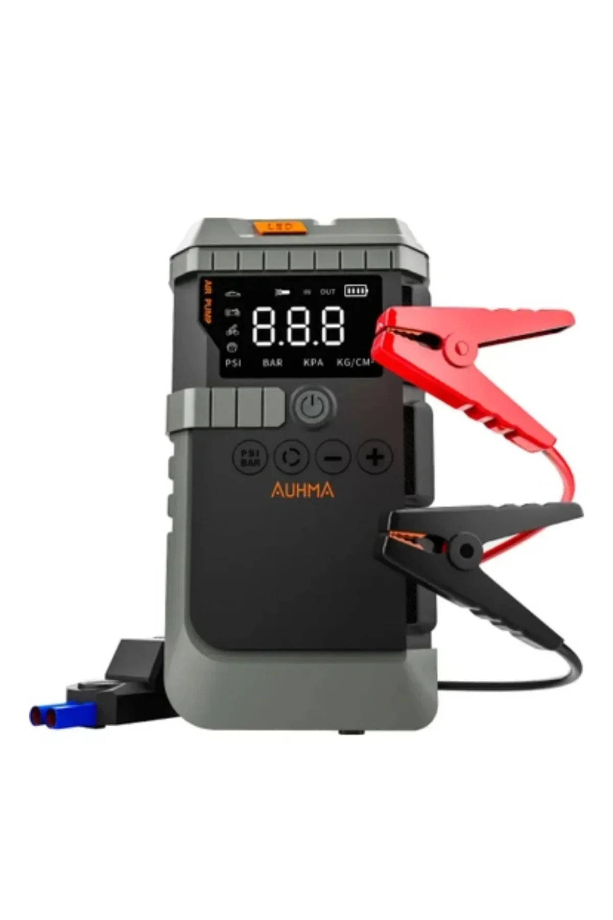 Akıllı Lastik Şişirme Kompresörü Akü Takviye Özellikli LED Fenerli Taşınabilir Güç Ünitesi Akıllı Lastik Şişirme Kompresörü Akü Takviye Özellikli LED Fenerli Taşınabilir Güç Ünitesi