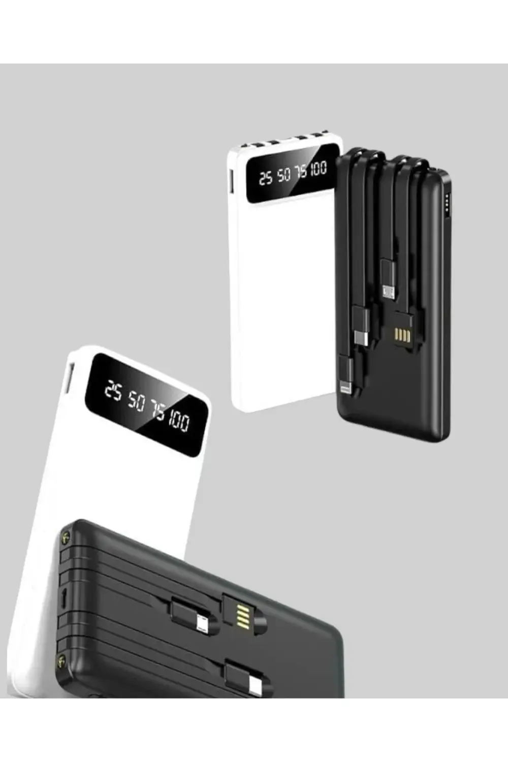 Akıllı LCD Ekranlı 20.000mAh Powerbank PD + USB + Type-C