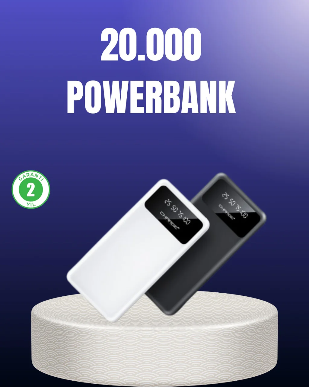 Akıllı Lcd Ekranlı 20.000mah Powerbank Pd + Usb + Type-c Diğer