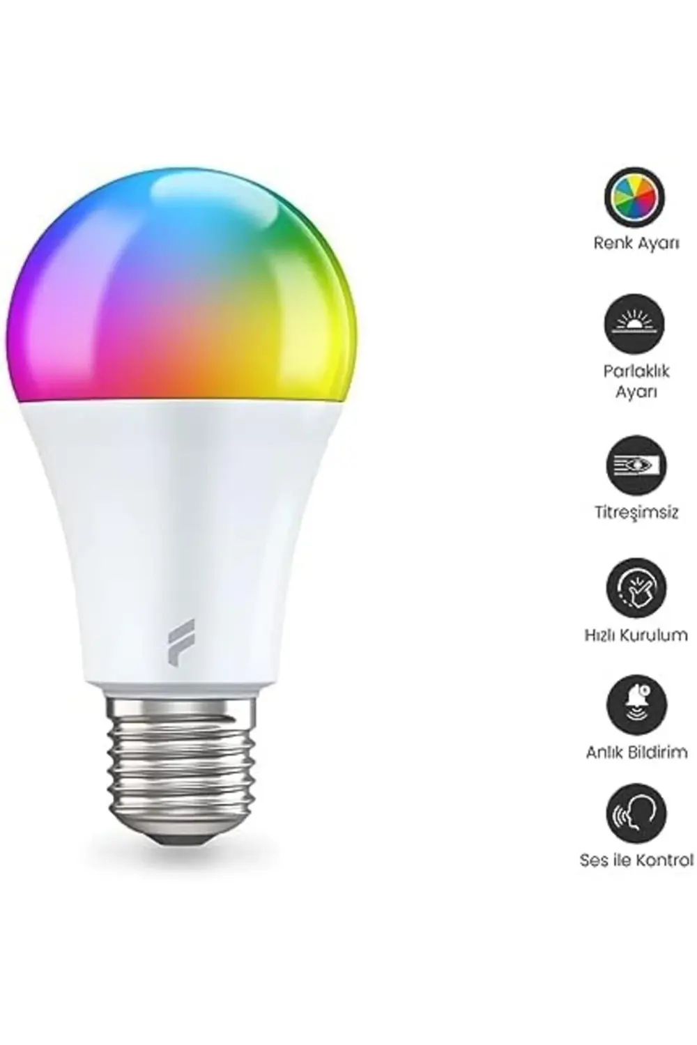 Akıllı Led Ampul, 9w-titreşimsiz, 16.7 Milyon Renk, Sesli Kontrol