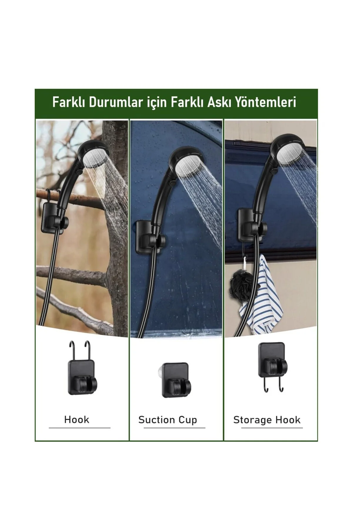 Akıllı LED Ekranlı Taşınabilir Duş & Su Pompası – Kamp Bahçe ve S