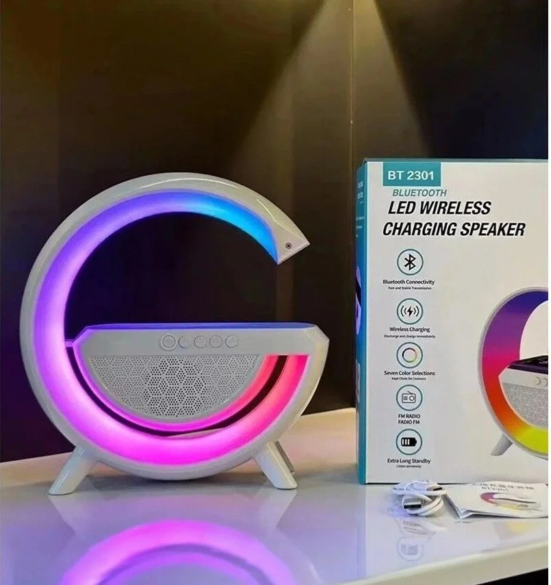 Akıllı Masa Lambası Hoparlör Led Işık &amp; Kablosuz Şarj Alk2289 - Görsel 2