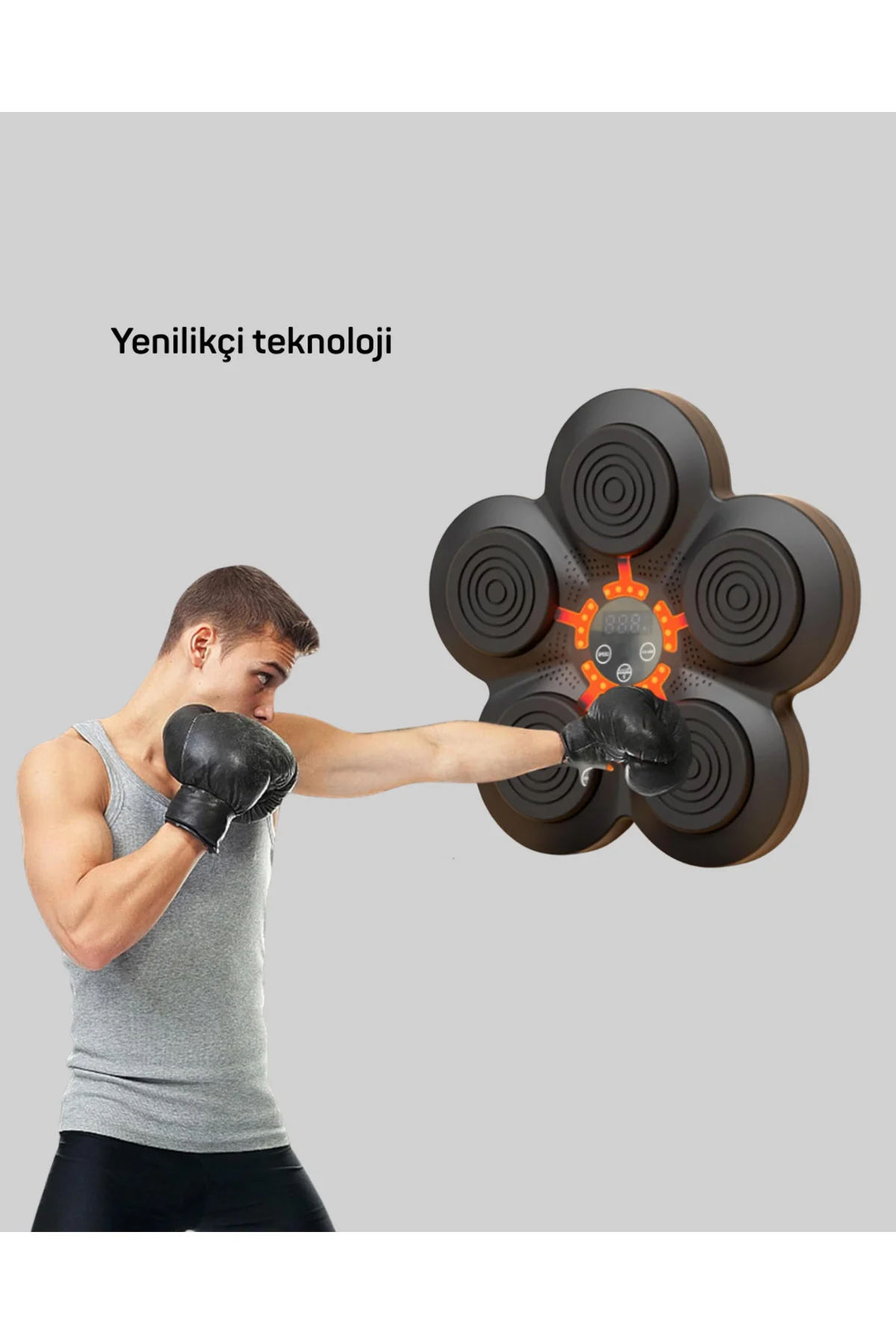 Akıllı Müzikli Boks Makinesi Bluetooth Bağlantılı Işıklı Hedefli 