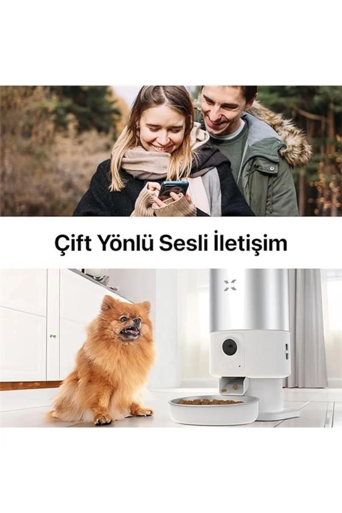 Akıllı Otomatik Kedi Mama Kabı Mobil Uygulama ile Uzaktan Kontrol Edilebilen Sesli