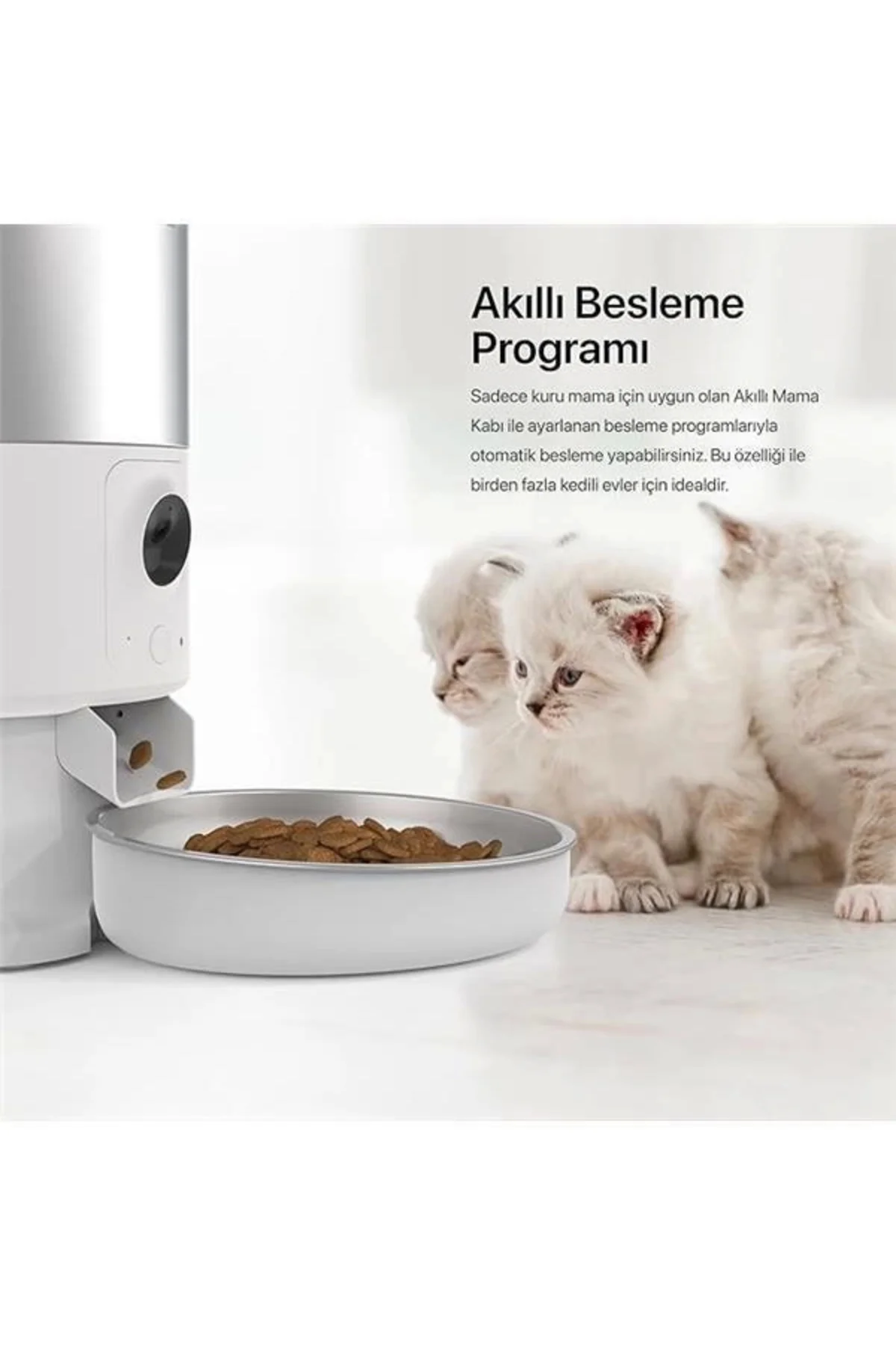 Akıllı Otomatik Kedi Mama Kabı Mobil Uygulama ile Uzaktan Kontrol Edilebilen Sesli