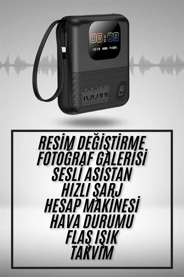 Akıllı Powerbank 10.000 Mah 4 Çıkışlı Taşınabilir Dijital Göstergeli Diğer