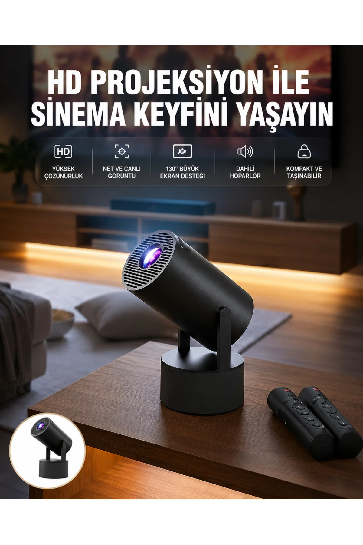 Akıllı Projeksiyon Cihazı Karaoke Mikrofonlu 1080P Android Yeni Nesil Akıllı Projeksiyon Cihazı Karaoke Mikrofonlu 1080P Android Yeni Nesil