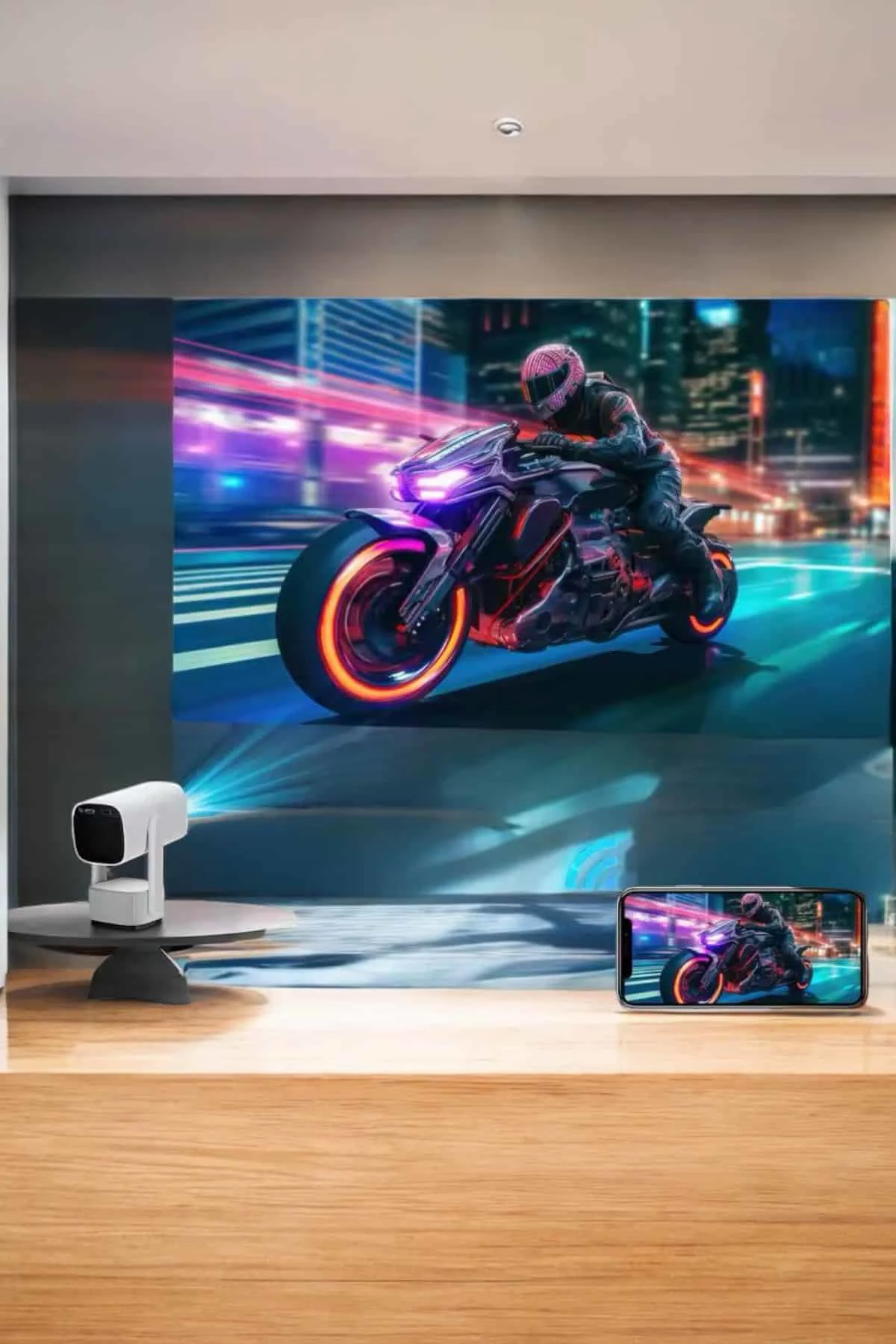 Akıllı Projeksiyon Powerbankli Taşınabilir Sinema Projektörü 4k HD Kaliteli