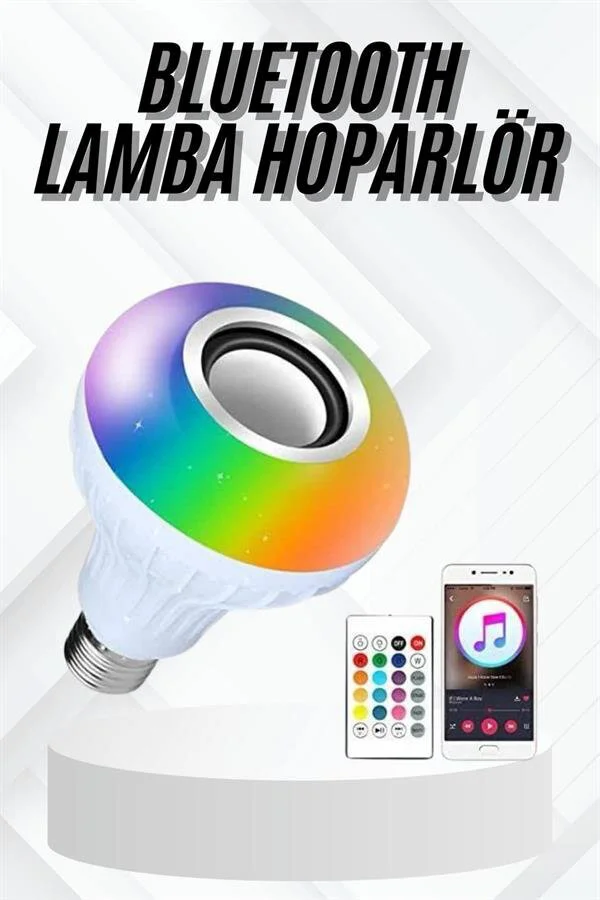 Akıllı RGB Lamba Hoparlör Ampül - Android ve iOS Uyumlu Renk Değiştirebilir