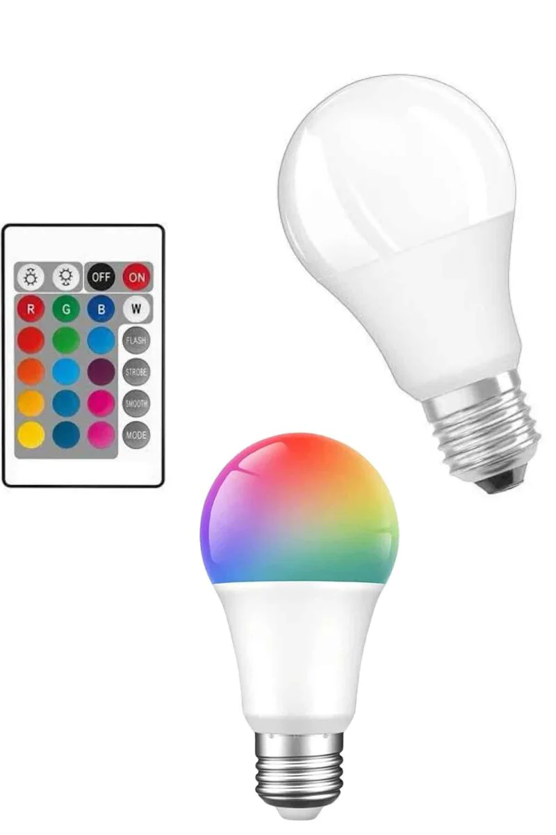 Akıllı RGB LED Ampul - Uzaktan Kumandalı Renk Değiştiren 10W E27 2000lm