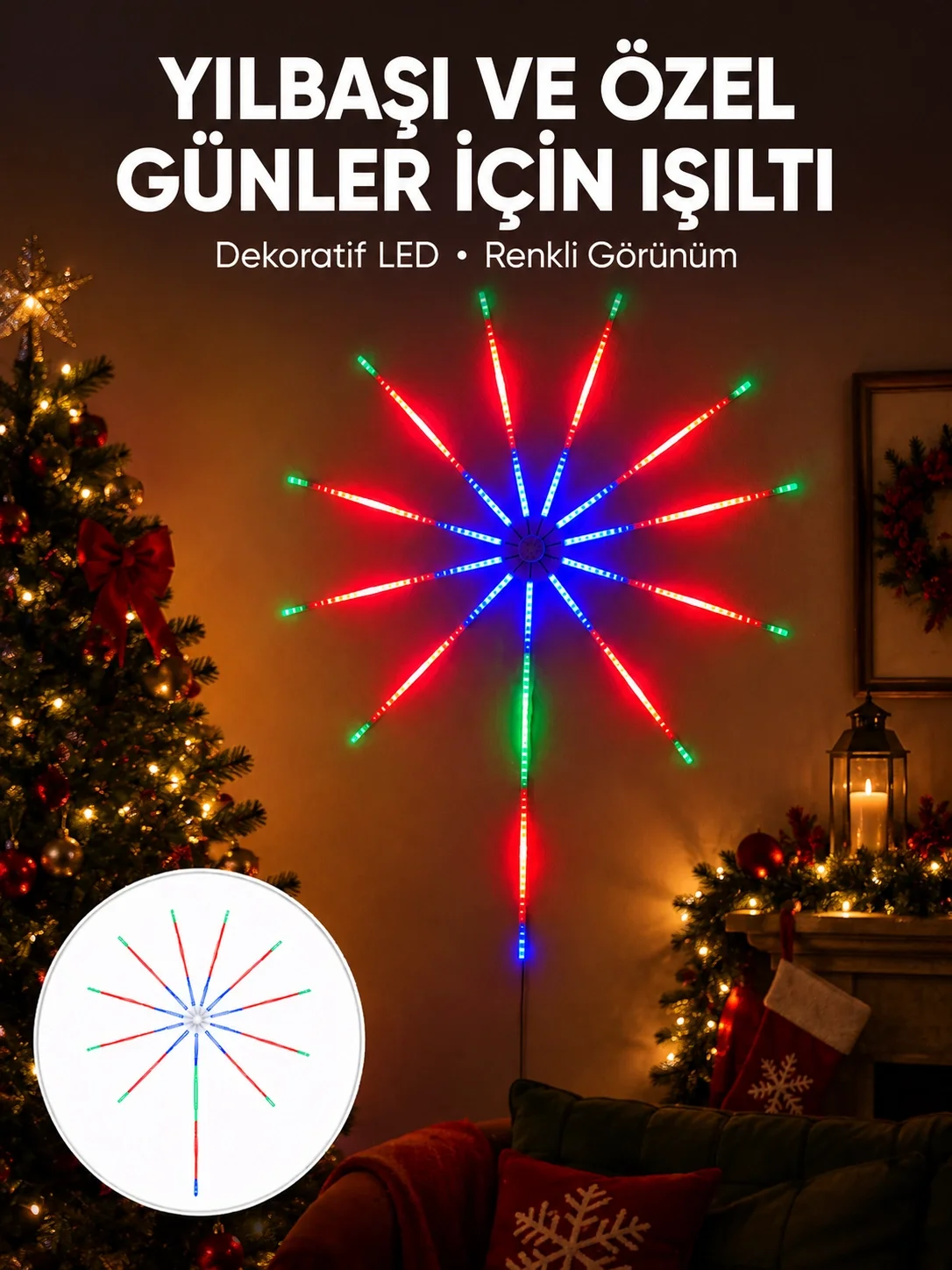 Akıllı RGB LED Havai Fişek Duvar Lambası Kumandalı ve Uygulama Kontrollü Yeni Nesil Fiyatı, Yorumları ve Özellikleri