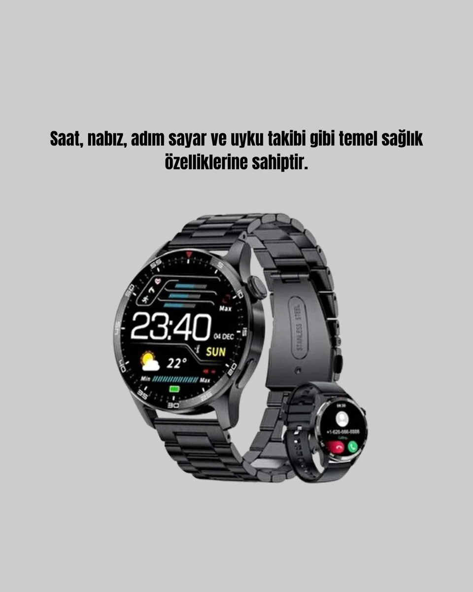 Akıllı Saat 100mAh Şarjlı – Mesaj Bildirimi, Müzik Kontrolü ve Ergonomik Tasarım