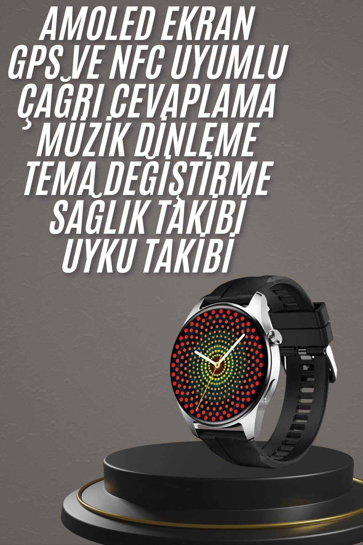 Akıllı Saat 1.5 Inç Amoled Ekran Çift Kordonlu GPS NFC Uyumlu - L