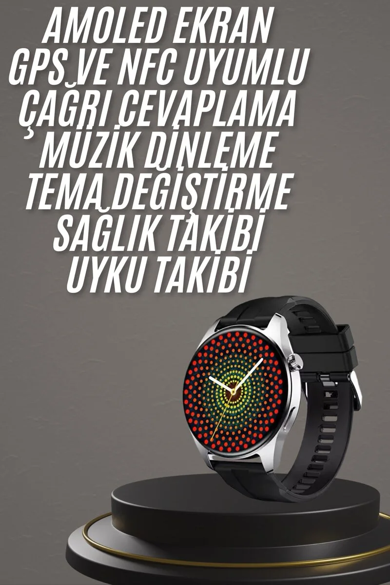 Akıllı Saat 1.5 İnç AMOLED Çift Kordonlu GPS NFC - Şık ve Fonksiyonel