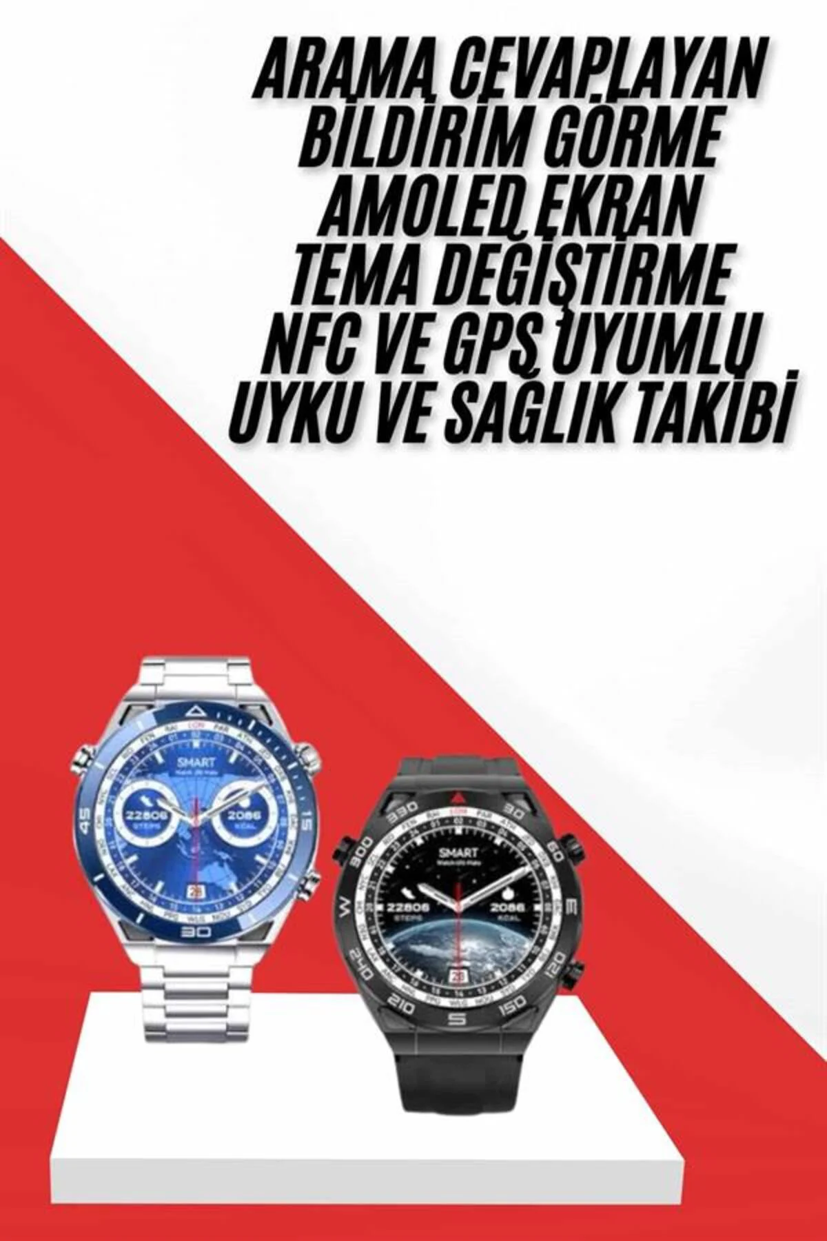Akıllı Saat 1.62 İnç Ultimate Nabız Sensörlü Sesli Görüşme Yapabi