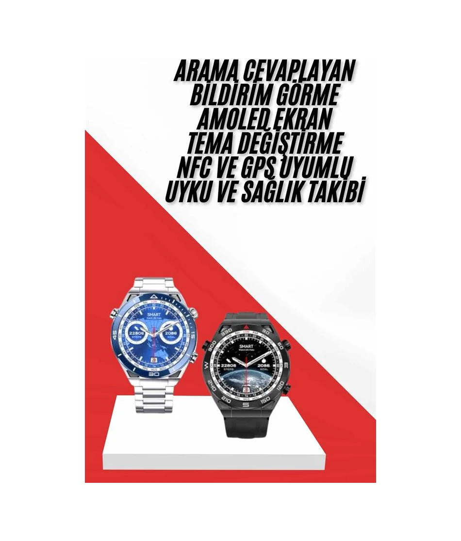 Akıllı Saat 1.62 İnç Ultimate Nabız Sensörlü Sesli Görüşme Yapabilen