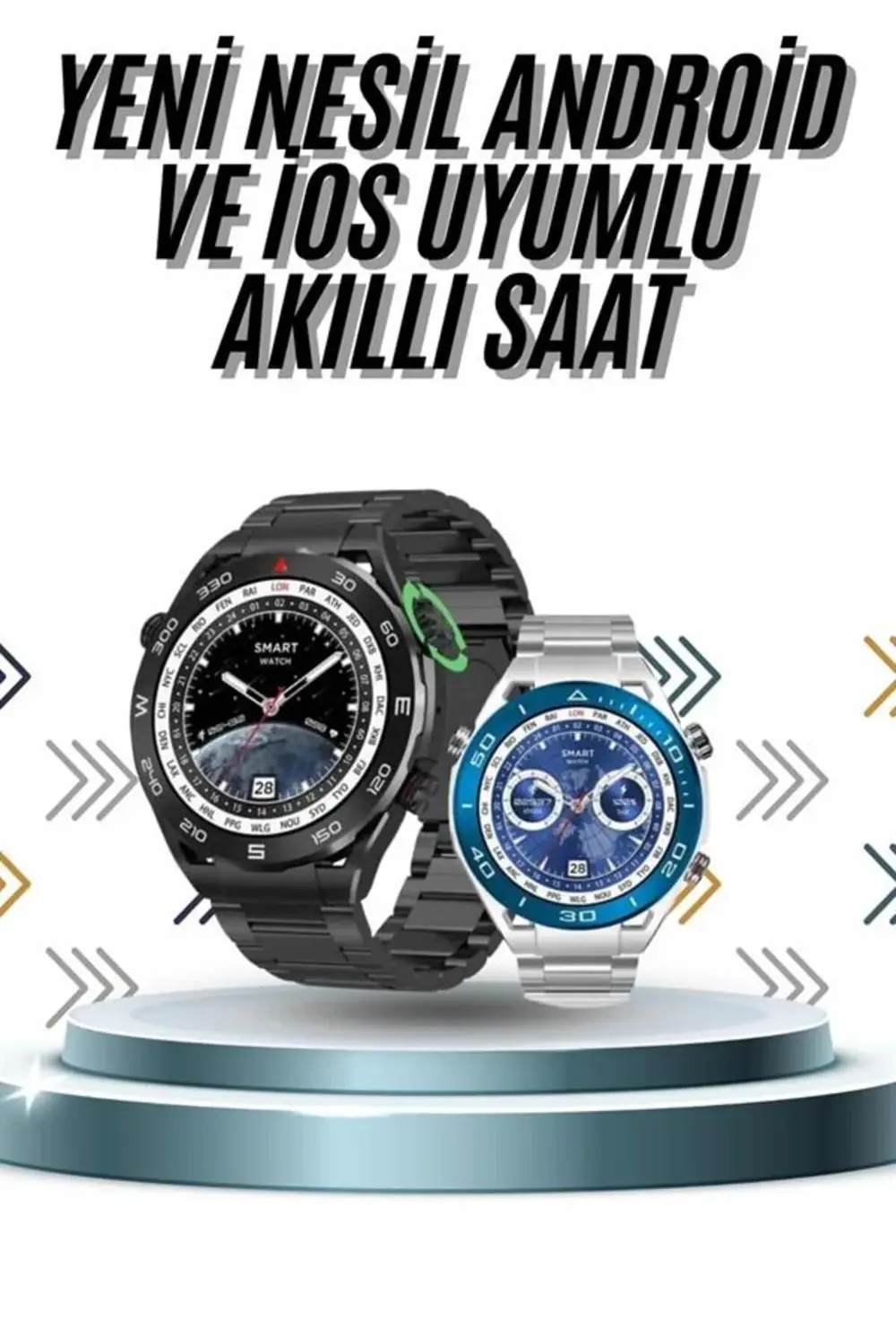 Akıllı Saat 1.62 İnç Ultimate Nabız Sensörlü Sesli Görüşme Yapabi