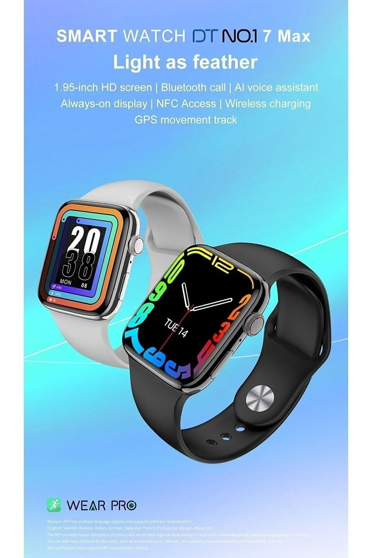 Akıllı Saat, 1.95 İnç Ekran, Nabız ve Uyku Takibi, GPS ve Suya Dayanıklı, Gümüş ve Siyah Akıllı Saat, 1.95 İnç Ekran, Nabız ve Uyku Takibi, GPS ve Suya Dayanıklı, Gümüş ve Siyah