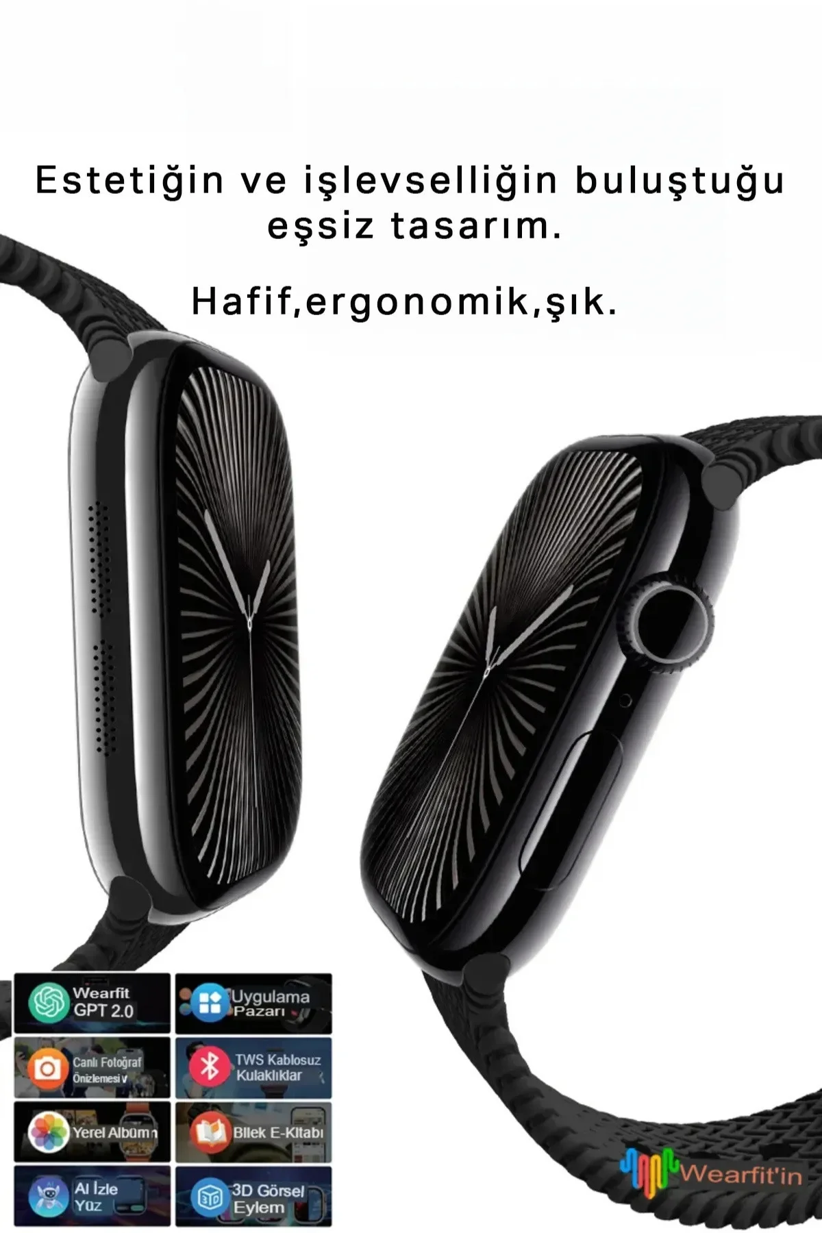 Akıllı Saat | 2.02" AMOLED Ekran | GPS ve Nabız Sensörü | Uyku Takibi | Suya Dayanıklı Gri Model