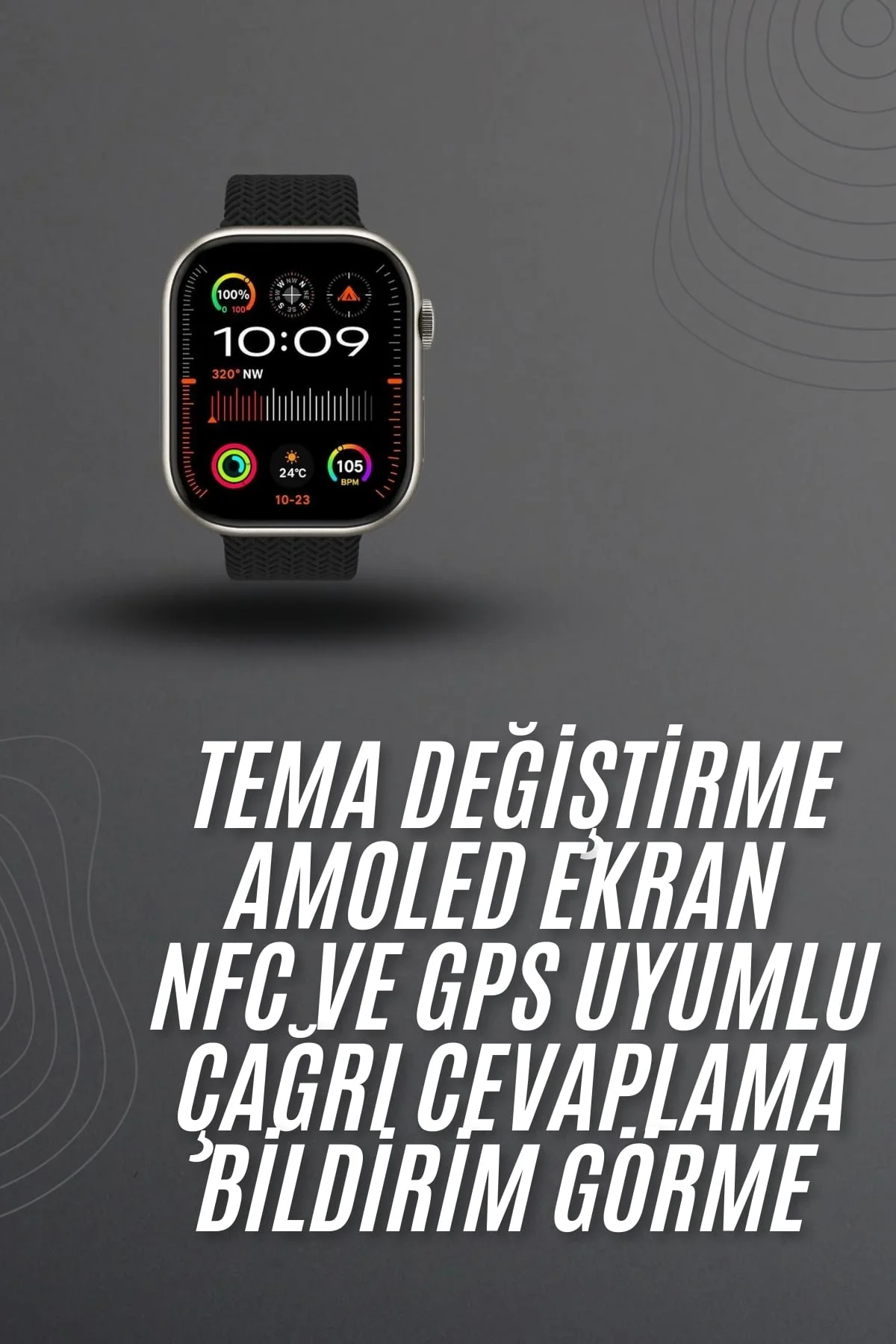 Akıllı saat 2.02 inch Nabız Ölçer Arama Konuşma Müzik Dinleme