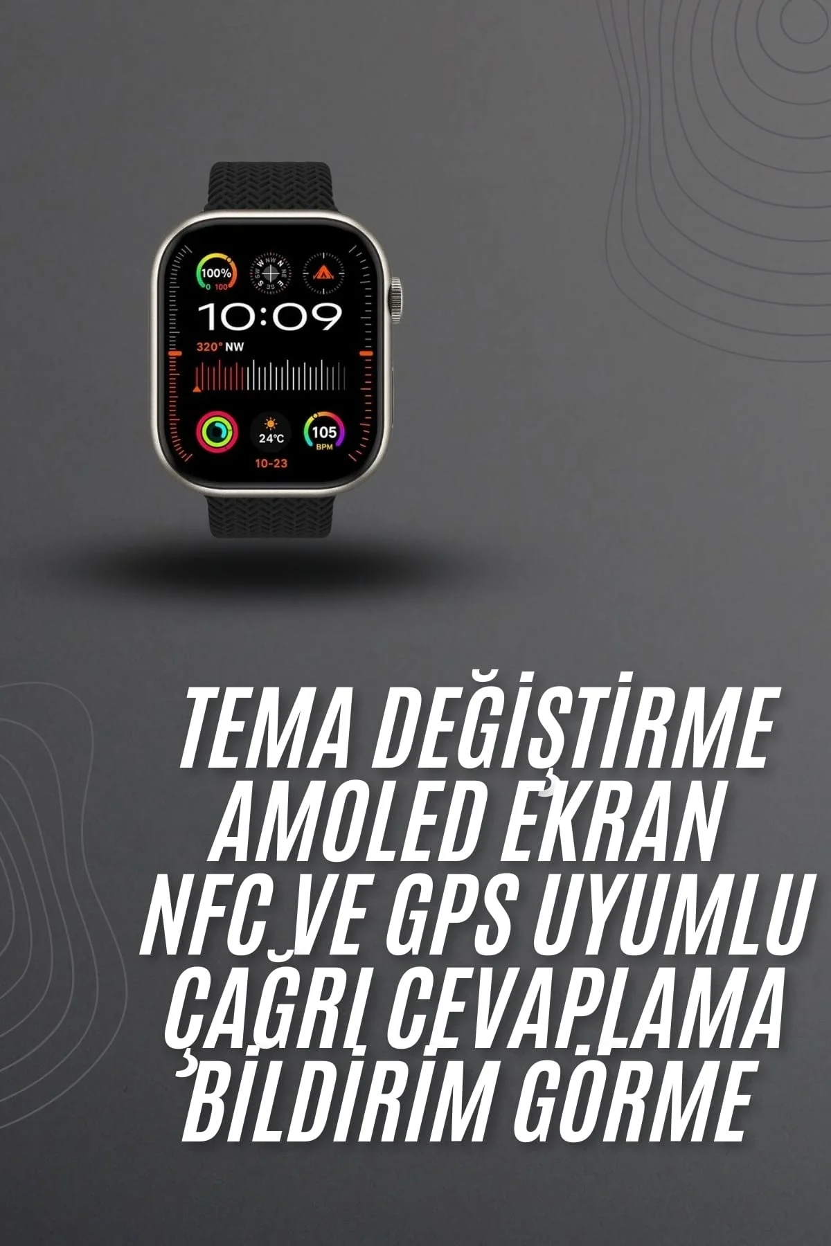 Akıllı saat 2.02 inch Nabız Ölçer Arama Konuşma Müzik Dinleme